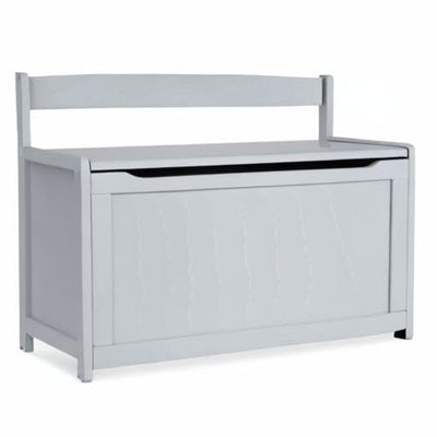 Melissa & Doug Toy Chest, Wooden Toy Storage Box with Safety-Hinged Lid, Kids Toys Storage Organizer for Playroom, Bedroom, & Montessori Classroom Furniture for Boys & Girls Ages 3+, Gray