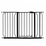 Regalo Safety 29-49" Easy Step Extra Wide Baby Gate for Doorways & Bottom of Stairs, Pressure Mounted Safety Gate with Door for Babies, Toddlers & Pets, Black
