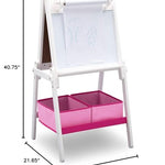 Delta Children MySize Kids Double-Sided Storage Easel -Ideal for Arts & Crafts, Drawing, Homeschooling and More, Bianca White