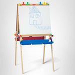 Melissa & Doug Deluxe Wooden Art Easel for Kids with Dry-Erase Board, Chalkboard & Drawing Paper Roller, Folding Double-Sided Toddler Easel, Preschool Learning Toys for Girls & Boys Ages 3+