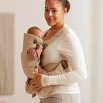 BabyBjörn Baby Carrier Mini, Beige, Woven | Newborn Carrier (7-25 lbs), Ergonomic, Easy-to-Use