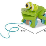 Melissa & Doug First Play Frolicking Frog Wooden Pull Toy