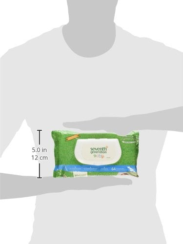 Seventh Generation Baby Wipes, Free & Clear with Flip Top Dispenser, 64 count