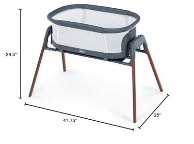 Chicco LullaGlide 3-in-1 Stationary, Gliding, and Portable Baby Bassinet, Waterproof Mattress and Fitted Sheet, Travel Bassinet for Baby Includes Carry Bag, Luna/Grey