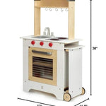 Hape Wooden Cook‘n Serve Kitchen| Pretend Role Play Kitchen Set with Pull-Out Counter and Chalkboard for Kids