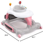 Storkcraft 3-in-1 Activity Walker and Rocker with Jumping Board and Feeding Tray, Interactive Walker for Toddlers and Infants, Pink