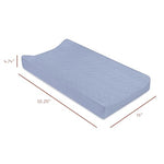 Babyletto 100% Quilted Organic Cotton Changing Pad Cover, GOTS-Certified, Fitted 360°, Ultra-Soft and Breathable Muslin - Dewdrop Blue