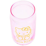 Silver Buffalo Sanrio Hello Kitty Gold 2 Pack Pink Glass Jar Tumbler with Bamboo Lid and Glass Straw, 16 Ounces