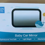 Funbliss Baby Car Mirror for Rear Facing Seat,360° Rotation, Safety Certified Shatterproof Acrylic Glass, Clear Wide View,Infant Mirror for Car Seat Rear Facing