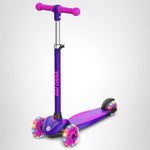 Gotrax KS1 Kids Kick Scooter, LED Lighted Wheels and 3 Adjustable Height Handlebars, Lean-to-Steer & Widen Anti-Slip Deck, 3 Wheel Scooter for Boys & Girls Ages 2-8 and up to 110 Lbs