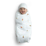 Delta Children 100% Cotton Flannel Baby Receiving Blankets for Girls and Boys – 30x30 Inches (Pack of 4), Space Exploration