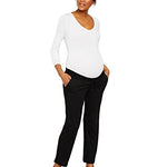 Motherhood Maternity womens Under Belly Drawstring Knit Maternity Pants Leggings, Black, X-Small US