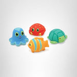 Melissa & Doug Sunny Patch Seaside Sidekicks Squirters with 4 Squeeze-and-Squirt Animals - Water Toys for Kids