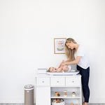 Ubbi Stainless Steel Diaper Pail, Odor Locking, No Special Bag Required, Award-Winning, Registry Must-Have, Taupe
