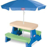 Little Tikes Easy Store Jr. Picnic Table with Umbrella - Blue / Green