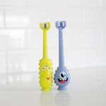 Dr. Brown's ToothScrubber Toddler Toothbrush, Triple-Sided Training Toothbrush with Suction Cup Base, Green Monster, Baby Oral Care, Ages 1-4 Years