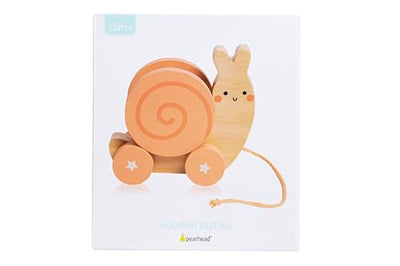 Pearhead Montessori Snail Pull Toy, Pull Along Wooden Toy, Early Development Push and Pull String Toy, Motor Skill Toy for Toddlers Ages 1+ Year