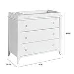 Babyletto Sprout 3-Drawer Changer Dresser with Removable Changing Tray in White, Greenguard Gold Certified