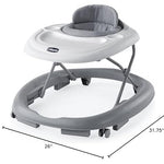 Chicco Mod Walker Foldable Infant Walker, 3 Height Adjustments, BPA-Free Tray with 2 Cup Holders, Brake Pads, for Children up to 26 lbs., Space-Saving Compact Fold | Grey/Grey