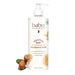 Babo Botanicals Fragrance-Free 2-in-1 Baby Shampoo & Wash - Shea Butter, Calendula & Aloe - EWG Verified, Cruelty-Free, Vegan - Pediatrician Tested - 16 Fl Oz