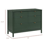 Babyletto Bondi Baby Dresser for Nursery - 6 Drawer Wooden Dresser for Kids Bedroom, Living Room, Hallway - GREENGUARD Gold Certified - Assembled Double Chest of Drawers for Boys & Girls, Forest Green