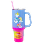 Silver Buffalo Care Bears Featuring Grumpy Bear, Funshine Bear, and Love-A-Lot Bear Heart Showers Ombre Stainless Steel Tumbler with Handle and Straw, Fits in Standard Cup Holder, 40 Ounces