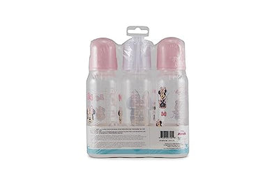Baby Bottles 9 oz for Boys and Girls| 3 Pack of Disney Minnie Bows and Winks Infant Bottles for Newborns and All Babies | BPA-Free Plastic Baby Bottle for Baby Shower