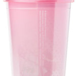 Silver Buffalo Strawberry Shortcake Pink Polka Dots Plastic Cold Cup with Lid and Topper Straw, 24 Ounces