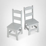 Melissa & Doug Wooden Chairs, Set of 2 - Gray Furniture for Playroom - Kids Wooden Chairs, Children's Wooden Playroom Furniture