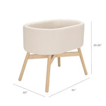 babyletto x GATHRE Capsule Bassinet in Vegan Ivory Leather, Wipeable & Water Resistant