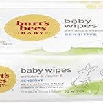 Burt’s Bees Baby Wipes, Unscented Natural for Sensitive Skin with Aloe and Vitamin E - 72 Baby Wipes – 10 Pack