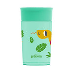 Dr. Brown's Milestones Cheers 360 Spoutless Transition Cup, Travel Friendly and Leak Free Sippy for Babies and Toddlers, Blue/Green Animals, BPA-Free, 10 oz/300 mL, 9m+, 2-Pack