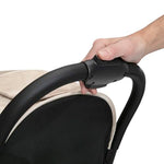 Jeep Altitude Compact Travel Stroller by Delta Children Greenguard Gold, Easy One Hand Fold, Lightweight, Extendable Canopy with Peek-a-Boo Window, Reclining Seat, 4 Wheel Suspension, Tan
