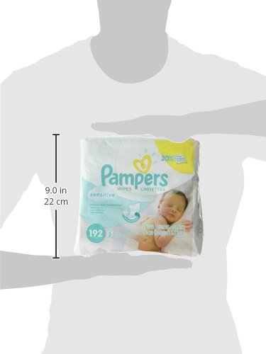 Pampers Sensitive Baby Wipes - 192 Count, Water Based, Hypoallergenic and Unscented (Packaging May Vary) (Pack of 2)