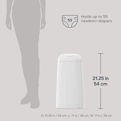 Diaper Genie Classic Diaper Pail Gift Set | Push-N-Lock Odor Control | Includes Starter Refill and Jumbo+ Refill | Holds up to 1,245 Newborn Diapers | Baby Registry Must-Have