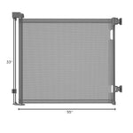 dearlomum Retractable Baby Gate,Mesh Baby Gate or Mesh Dog Gate,33" Tall,Extends up to 55" Wide,Child Safety Gate for Doorways, Stairs, Hallways, Indoor/Outdoor（Grey,33"x55"