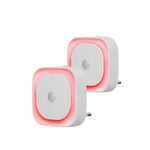 YUNLEX 2 Pack Plug in Night Light with Motion Sensor & Dusk to Dawn Sensor, 3 Sensor Modes, Red Night Lights Plug into Wall, Dimmable Nightlight for Bedroom, Bathroom, Indoor, Gifts for Adults, Kids