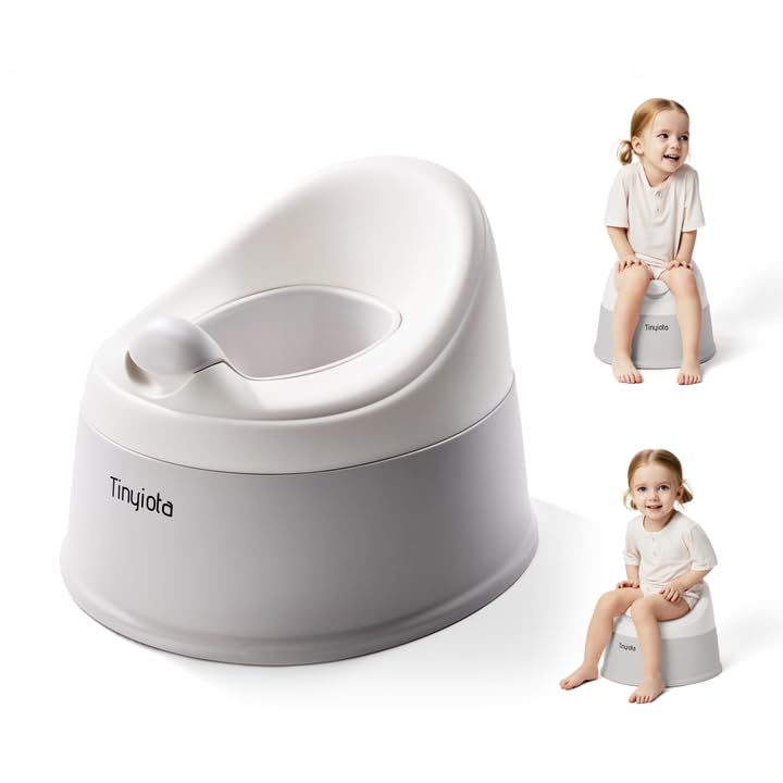 Tinyiota Toddler Potty Training Toilet, Removable Bowl with High Splash Guard, Assembles in Seconds, Easy-Clean and Travel-Ready for Boys and Girls Ages 6 Months to 3 Years (Gray)