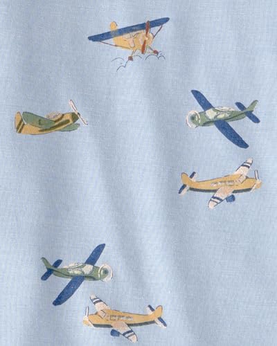 Carter's Boy PurelySoft Long-Sleeve 2-Piece Pajamas, Blue Vintage Plane, 4T