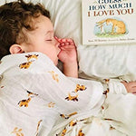 upsimples Baby Swaddle Blanket Unisex Swaddles Wrap Soft Silky Muslin Neutral Receiving Blankets for Boys and Girls, Large 47 x 47 inches, Set of 4 - Sika Deer/Elephant/Lion/Fox