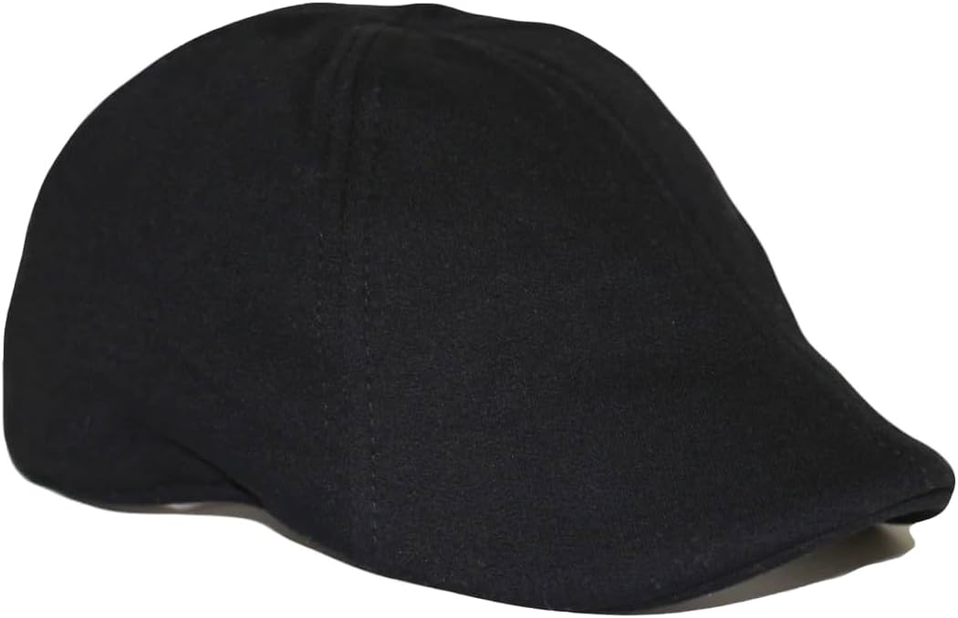 The Original Boston Scally Cap - The Scrapper Newsboy Flat Cap - 6 Panel Cotton Fitted Hat for Men - Black