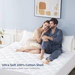 Sunflower California King Mattress Pad, Hypoallergenic Cotton Mattress Cover,18-22" Extra Deep Pocket Quilted Protector, Breathable&Noiseless