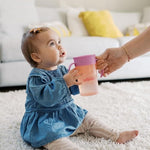 Dr. Brown's Milestones Straw to 360° Cup Set, Convertible Toddler Training Cup Set with Interchangeable Silicone Straw and 360 Degree Cup Lids, Pink Coral, 10 oz/300 mL, BPA Free, 9m+, 2 Pack