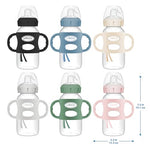 Dr. Brown's Milestones Wide-Neck Sippy Spout Bottle with 100% Silicone Handles, Easy-Grip Handles with Soft Sippy Spout, 9oz/270mL, Ecru, 1-Pack, 6m+