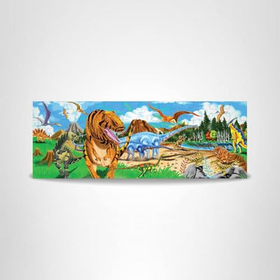 Melissa & Doug Land of Dinosaurs Floor Puzzle, 48 pc Jumbo Jigsaw Puzzle, Educational Screen Free Activity for Toddler, Preschoolers and Kids Ages 3+ (4 feet Long) - FSC Certified