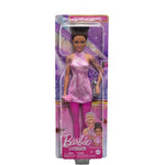 Barbie Careers Fashion Doll & Accessories, Brunette Ice Skater in Removable Pink Outfit with Ice Skates & Trophy