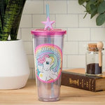 Silver Buffalo My Little Pony Featuring Starshine Plastic Cold Cup with Lid and Straw Topper, 24 Ounces
