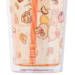 Silver Buffalo Sanrio Hello Kitty Apples and Cinnamon Plastic Cold Cup with Lid and Topper Straw, 24 Ounces