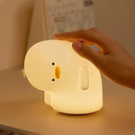 LED Dinosaur Night Light, 3 Level Dimmable Nursery Decor, Cute Lamp Silicone Squishy Light, Rechargeable Bedside Touch Lamp for Breastfeeding Toddler Baby Kids Decor