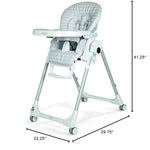 Peg Perego Prima Pappa Zero 3 - High Chair - for Children Newborn to 3 Years of Age - Made in Italy - Linear Grey (White & Grey)